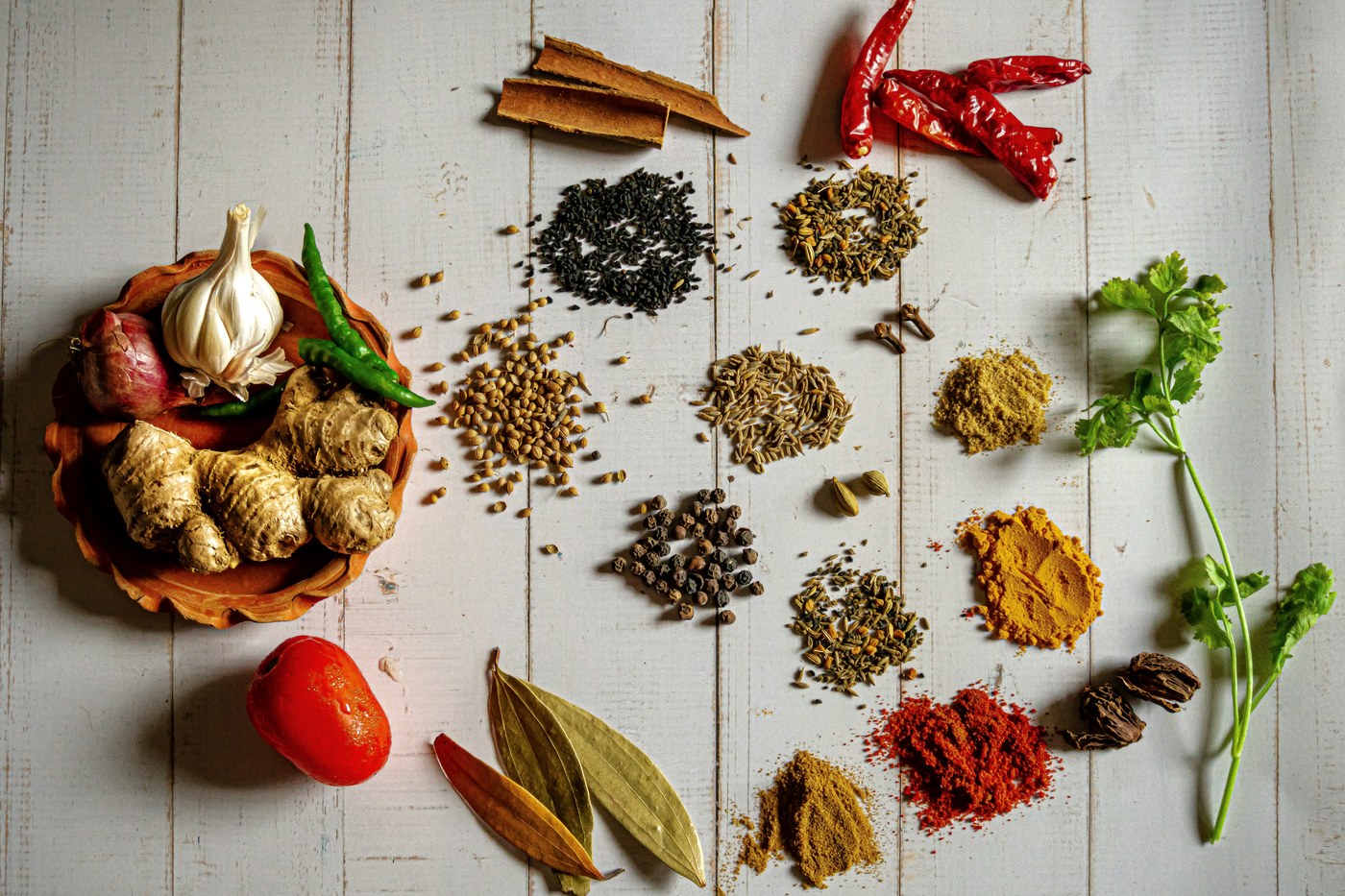 Indian spices flat lay — GI authenticated specialty spices